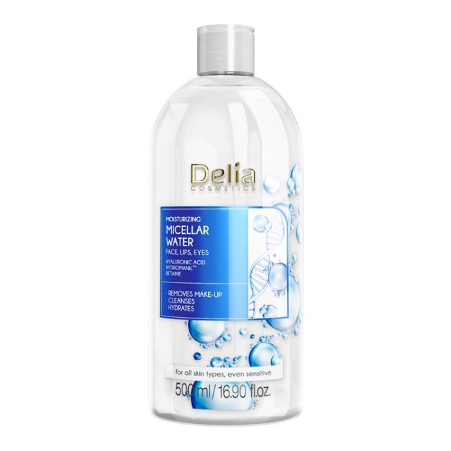 

Увлажняющая мицеллярная вода для снятия макияжа с лица, губ и глаз Delia, 500 мл