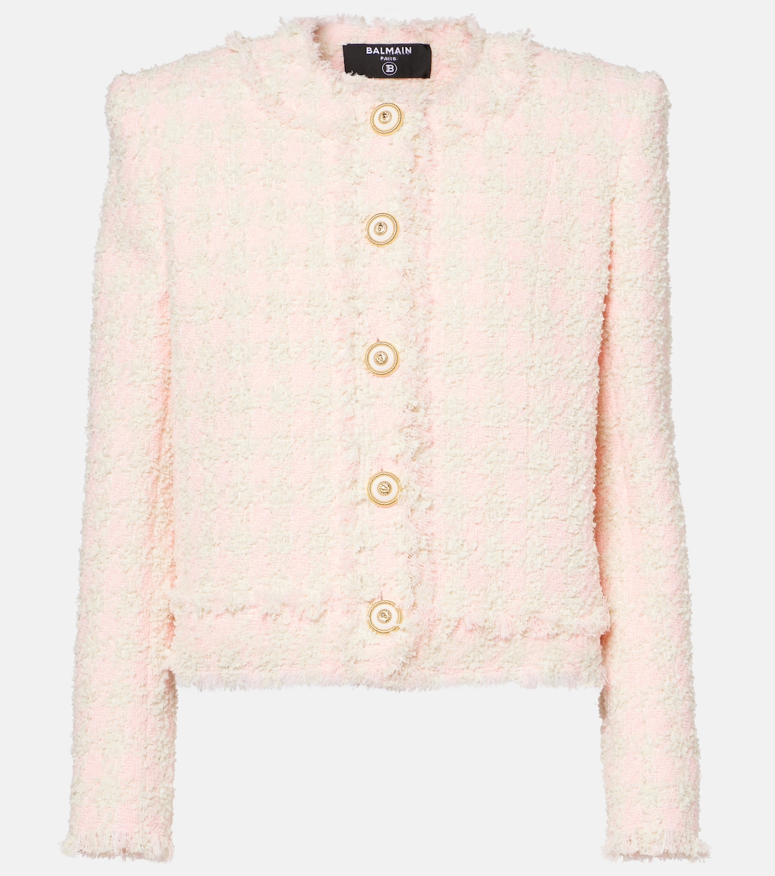 Твидовый пиджак Balmain, Rose/Beige