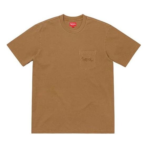 

Футболка ss19 overdyed pocket tee short sleeve brown Supreme, коричневый