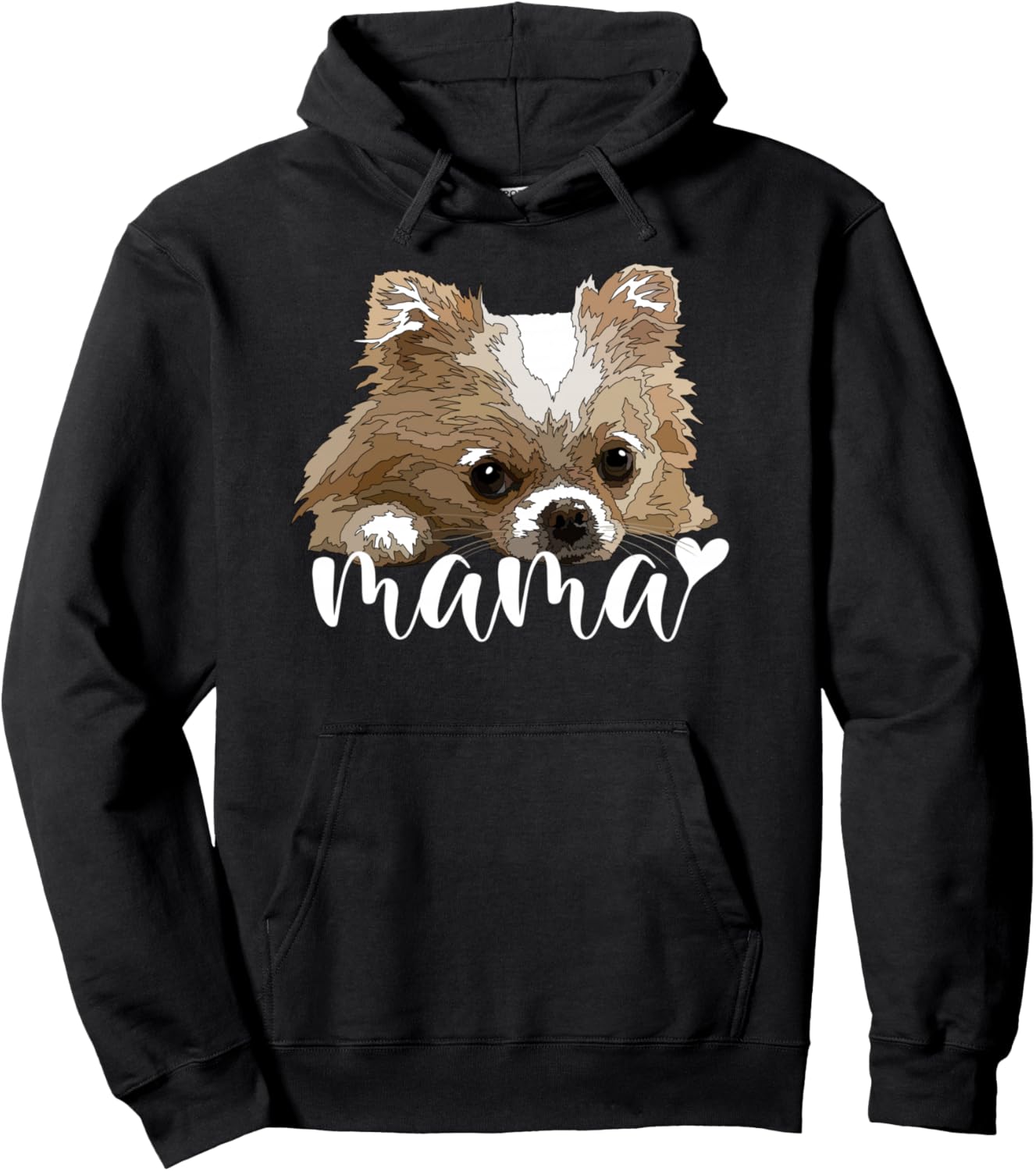 

Мама чихуахуа, длинношерстная мама чихуахуа, худи для мамы собаки Raf The Artist Designs, черный