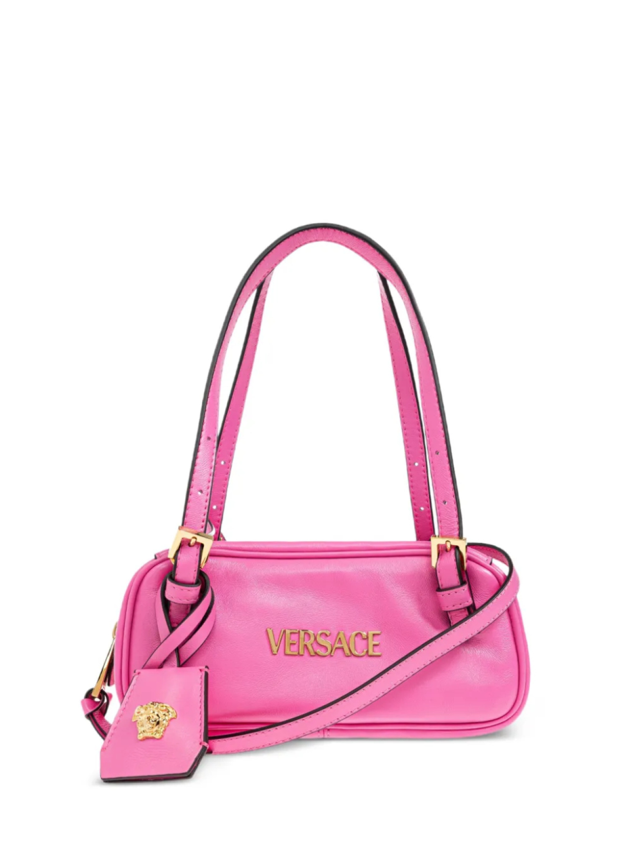 

Сумка через плечо с вышитым логотипом Versace, розовый