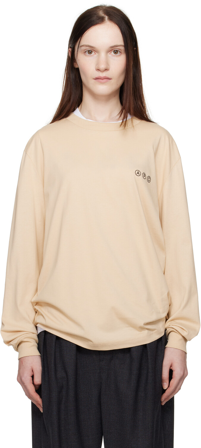 

Футболка Manche Longue Adresse A.P.C., бежевый