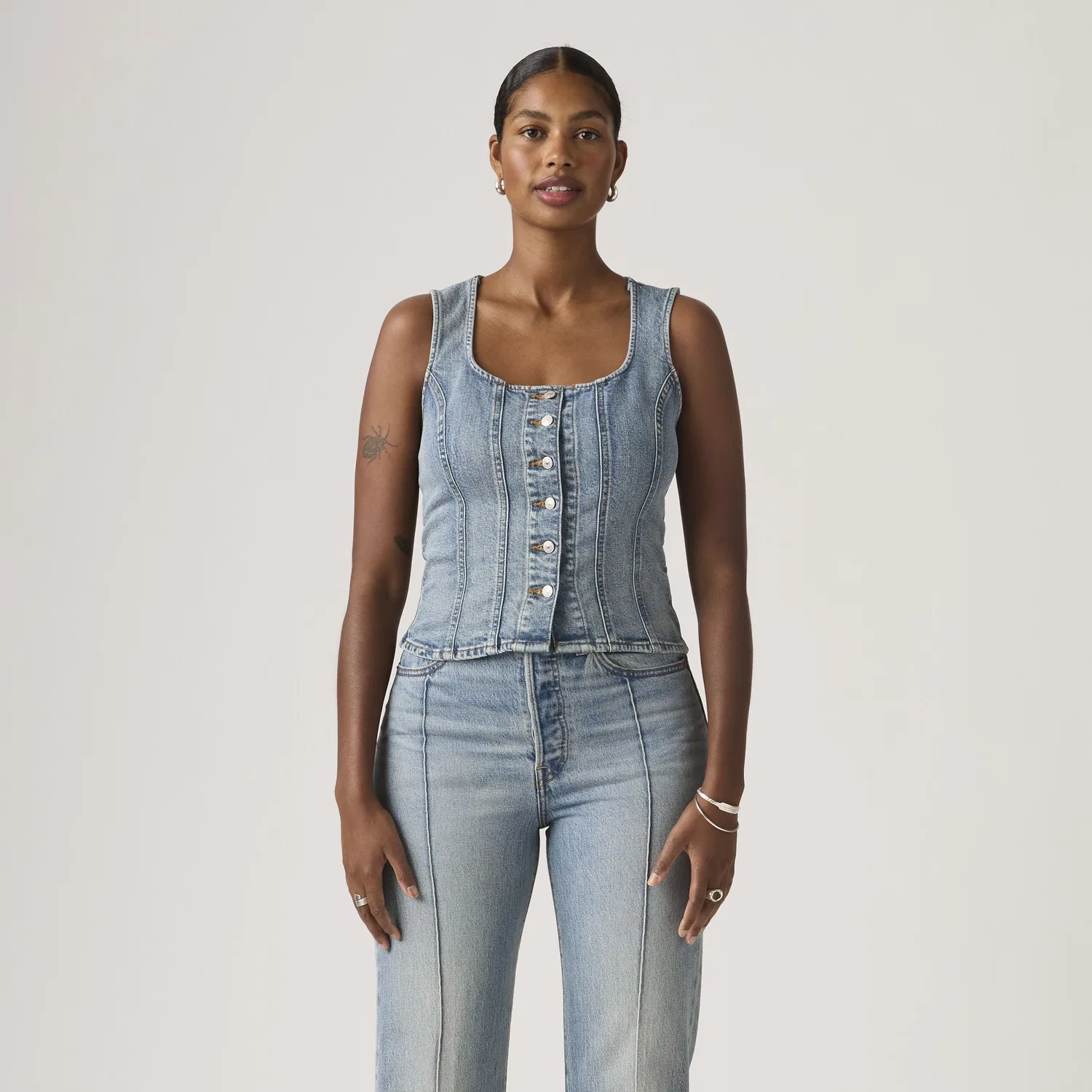 Облегающий топ без рукавов Levi's, Medium Wash — фото 3