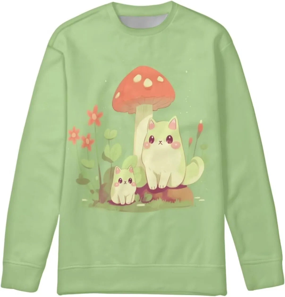 Детский свитшот ZPINXIGN с принтом, цвет 1 Cat Mushroom