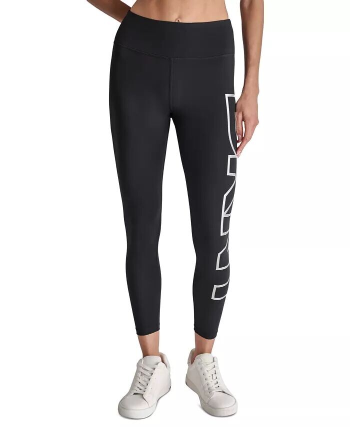 

Женские леггинсы с высокой посадкой и графическим логотипом длиной 7/8 DKNY, мультиколор