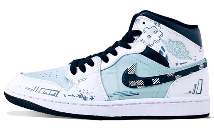 

Кроссовки Air JORDAN 1 Vintage Basketball Shoes Men Mid-Top White/Green Black, Белый, Кроссовки Air JORDAN 1 Vintage Basketball Shoes Men Mid-Top White/Green Black