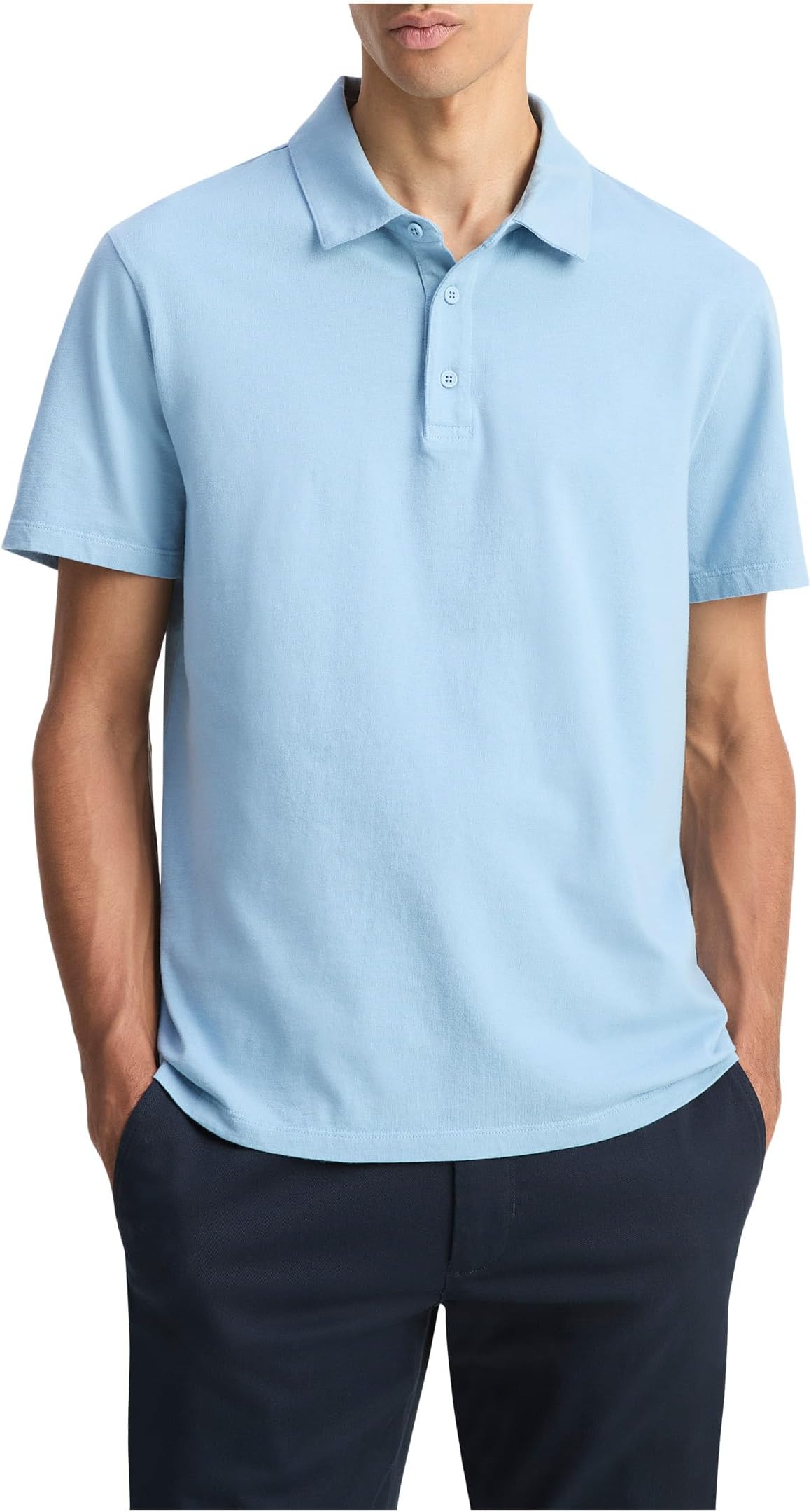 

Поло Vince Garment Dye Short Sleeve Polo, цвет Washed California Rain