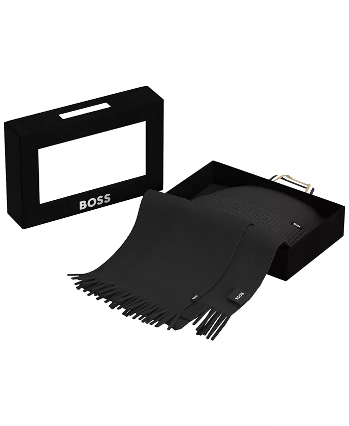 

Комплект из 2 предметов: шапка и шарф Hepico в рубчик Hugo Boss, черный