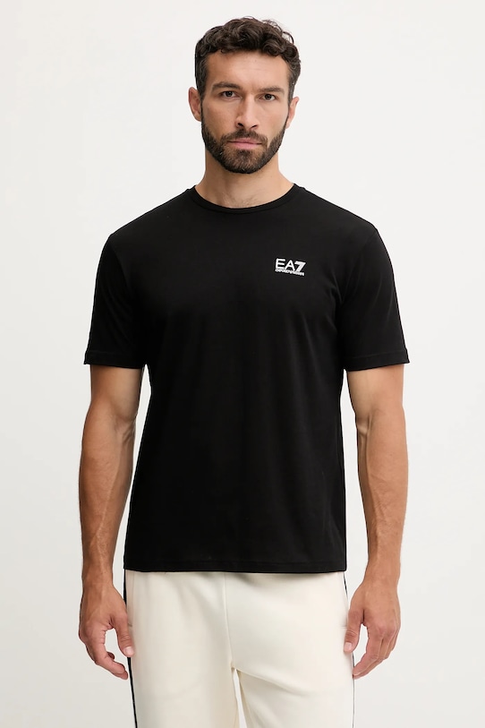 

Хлопковая футболка Ea7 Emporio Armani, черный