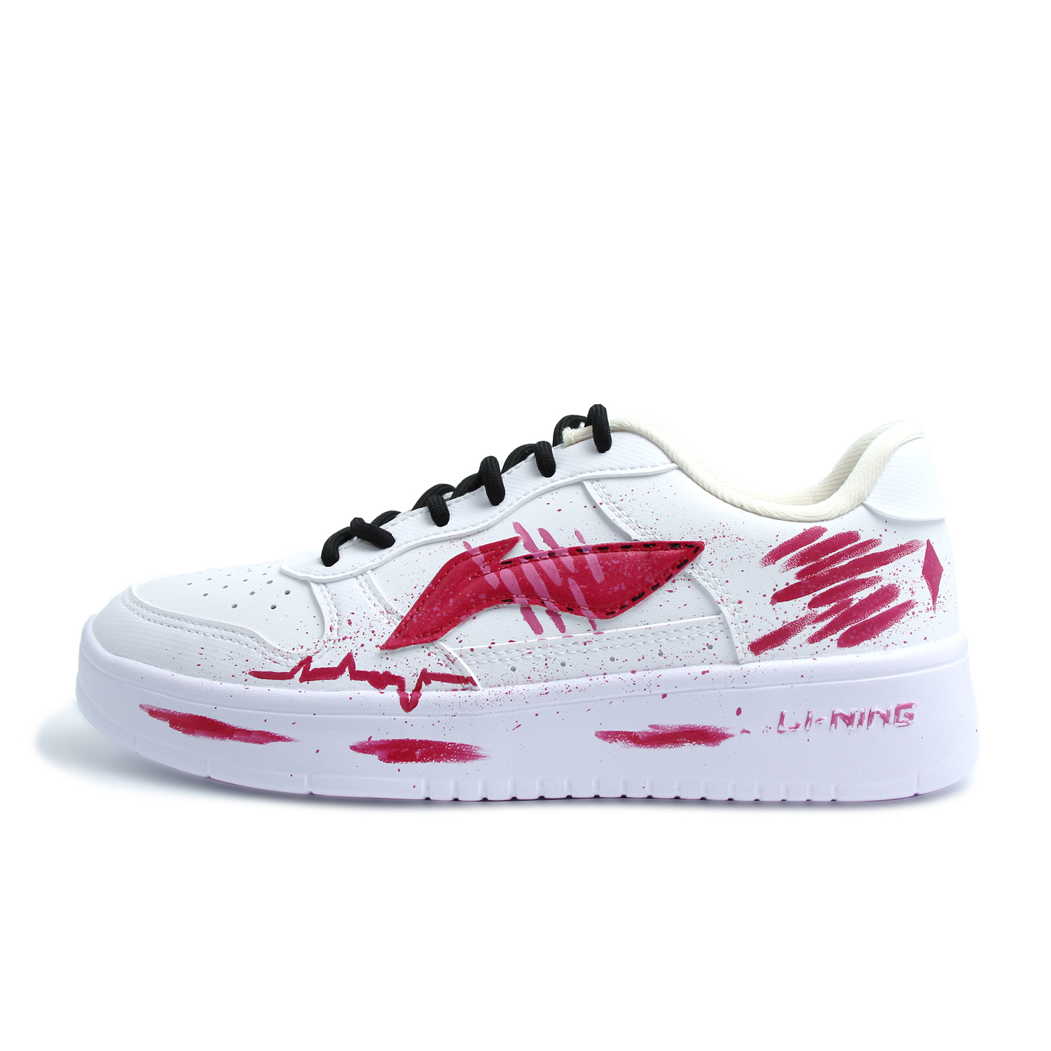 

Легкие и дышащие низкие скейтбордные кроссовки Li Ning Floating Boat, унисекс., красный белый