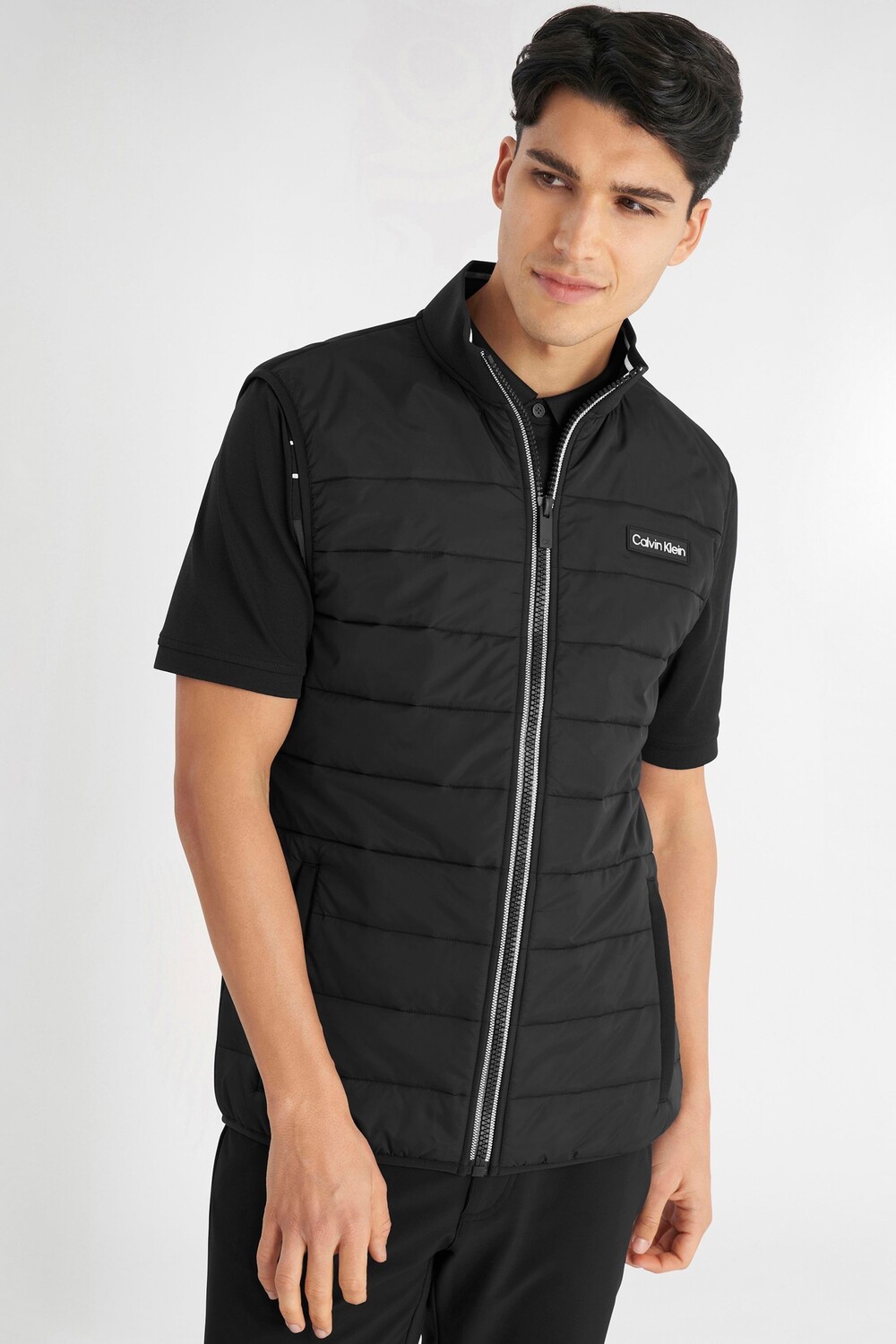 

Baylor Creek гибридный жилет с полной застежкой молнией Calvin Klein Golf, черный