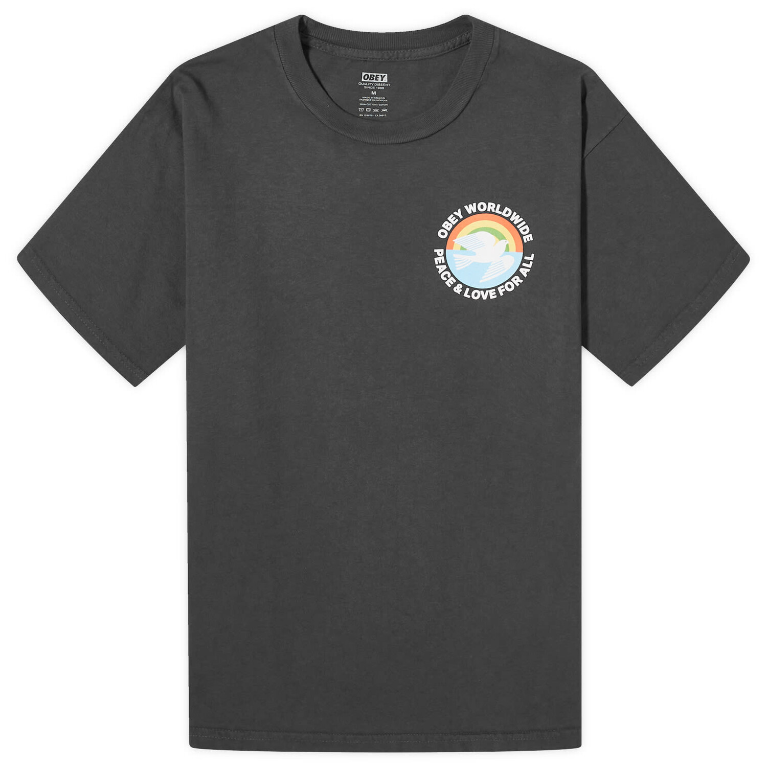 

Футболка Obey Peace & Love For All T-Shirt, цвет Vintage Black