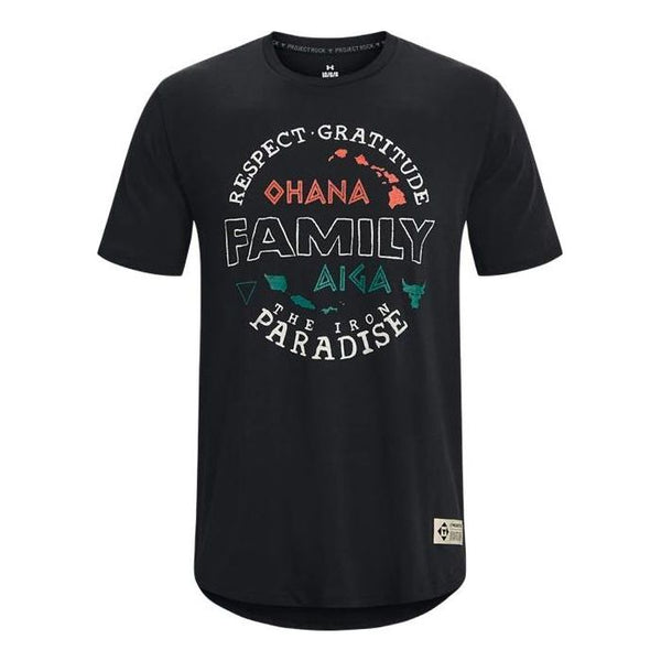 

Футболка project rock family t-shirt 'black' Under Armour, черный