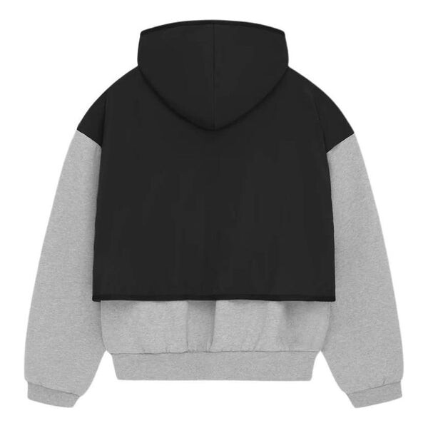 Толстовка nylon fleece hoodie 'light heather grey jet black' Fear Of God Essentials, серый — фото 2