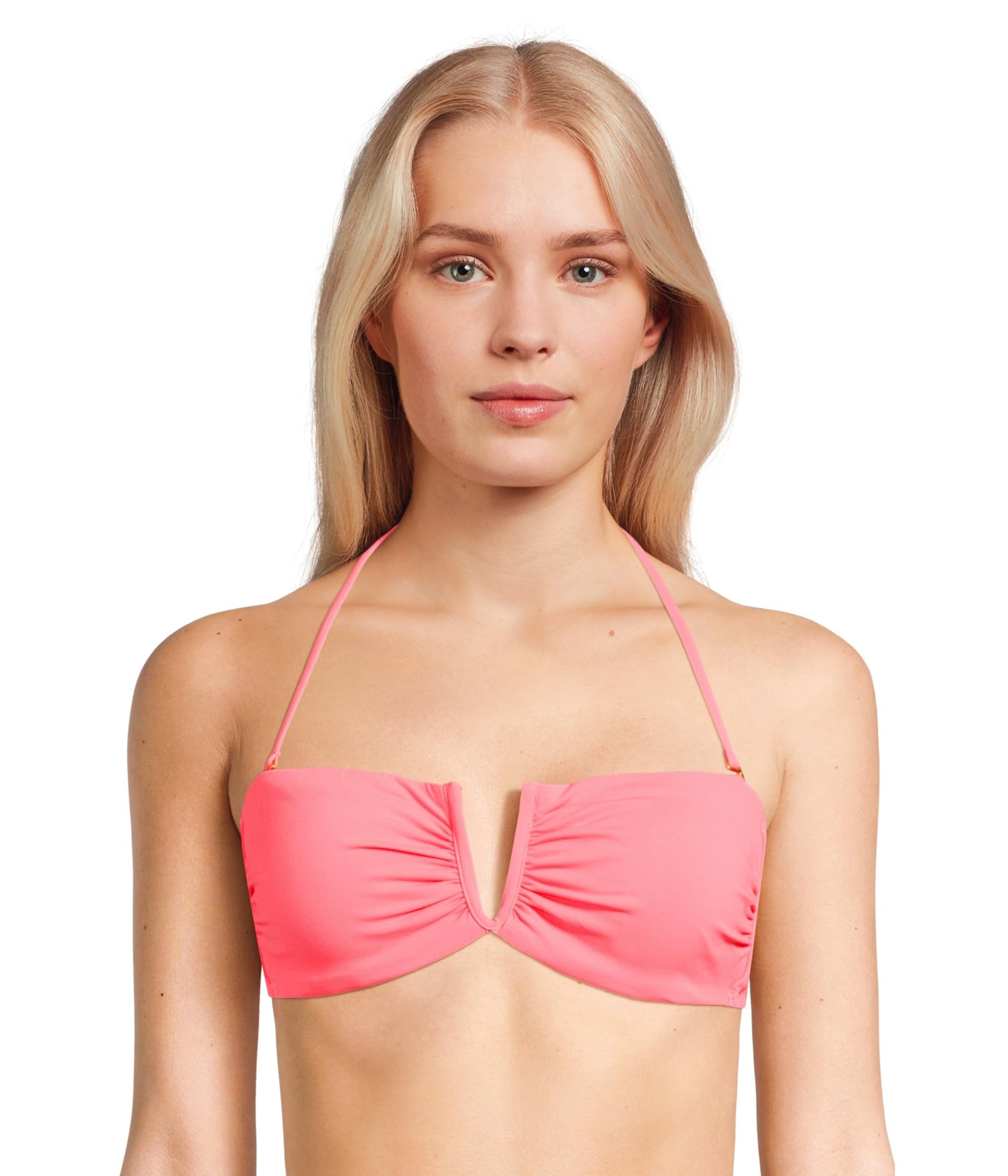 

Пляжный топ BECCA Color Code Brinley V Wire Bandeau Top, Coral Reef