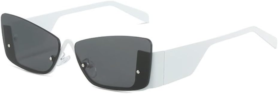 

Винтажные солнцезащитные очки в полуободковой оправе, маленькие, для женщин, в стиле хип-хоп, мужские солнцезащитные очки для вождения, защита от УФ-излучения UV400 XLUMIO, White Gray