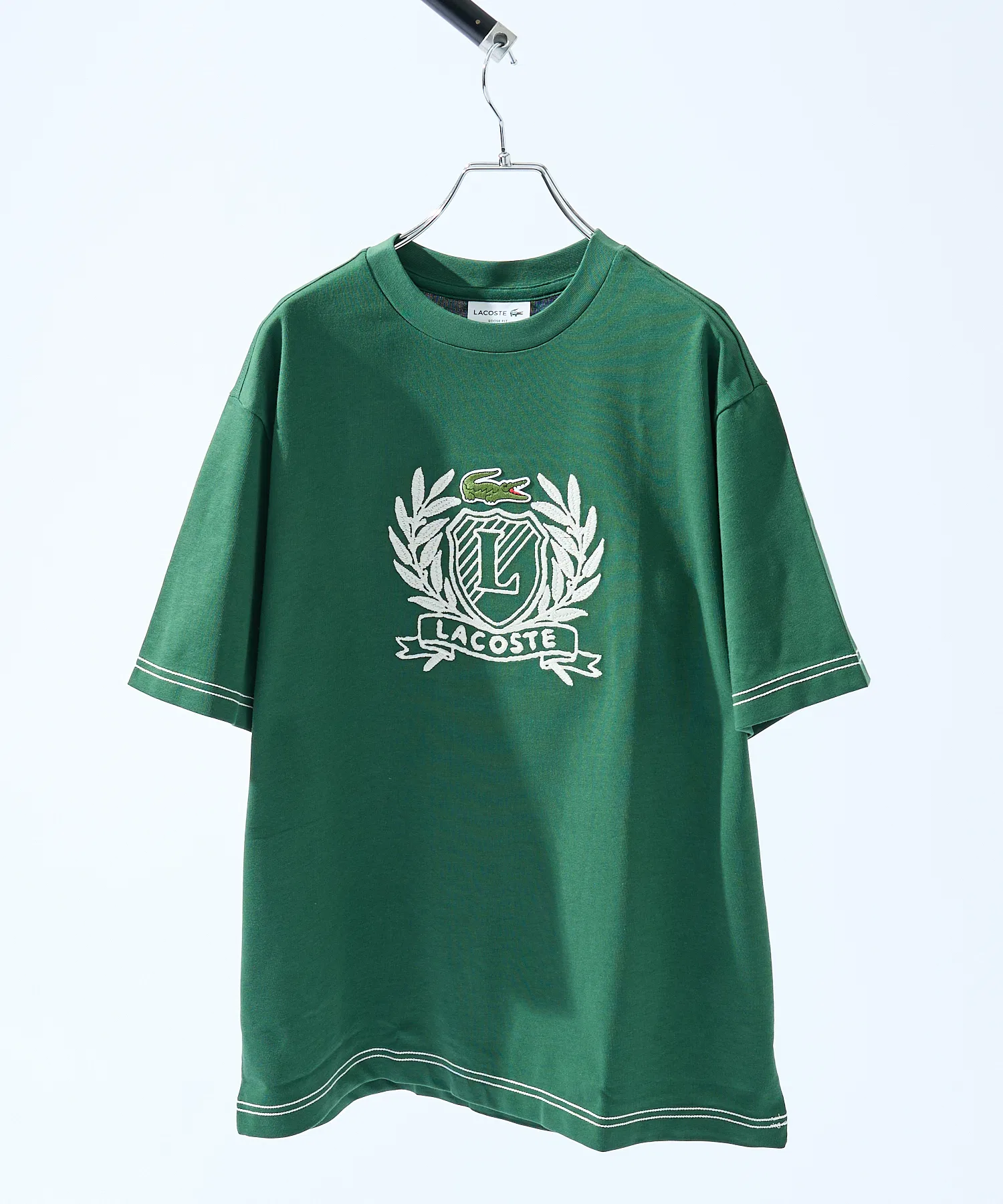 Унисекс футболка с вышивкой LACOSTE зелёная