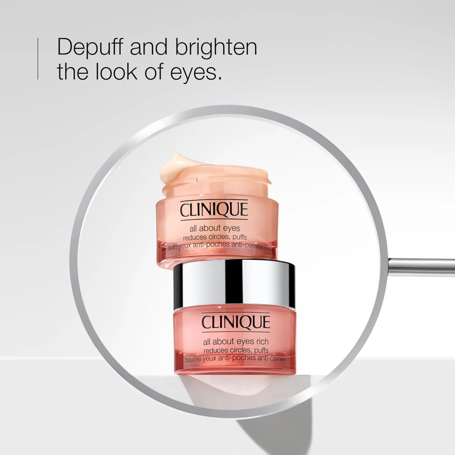Легкий крем для глаз Clinique All About Eyes с витамином С | Увлажняющий, осветляющий, снимающий отечность и уменьшающий темные круги под глазами, мини-размер, 0,5 унции 14,8 мл (1 шт.) — фото 2