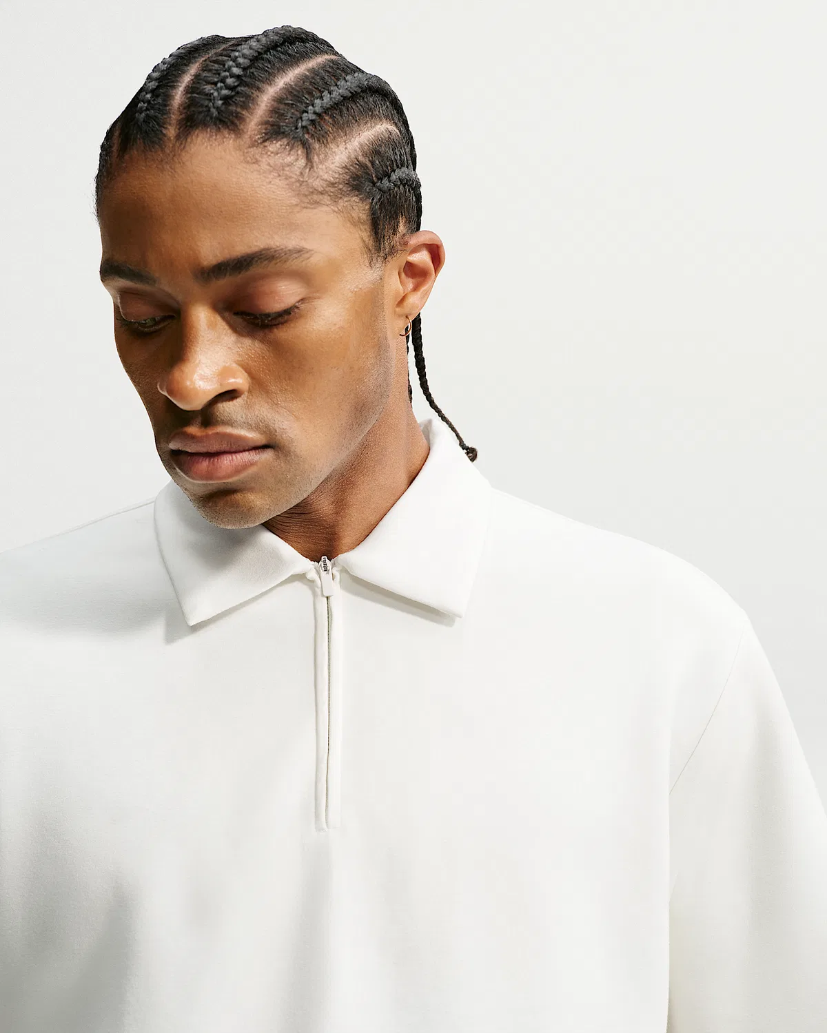 Мужское поло Nike 24.7 ImpossiblySoft Dri-FIT с четверть-застежкой, Sail/Light Bone — фото 3