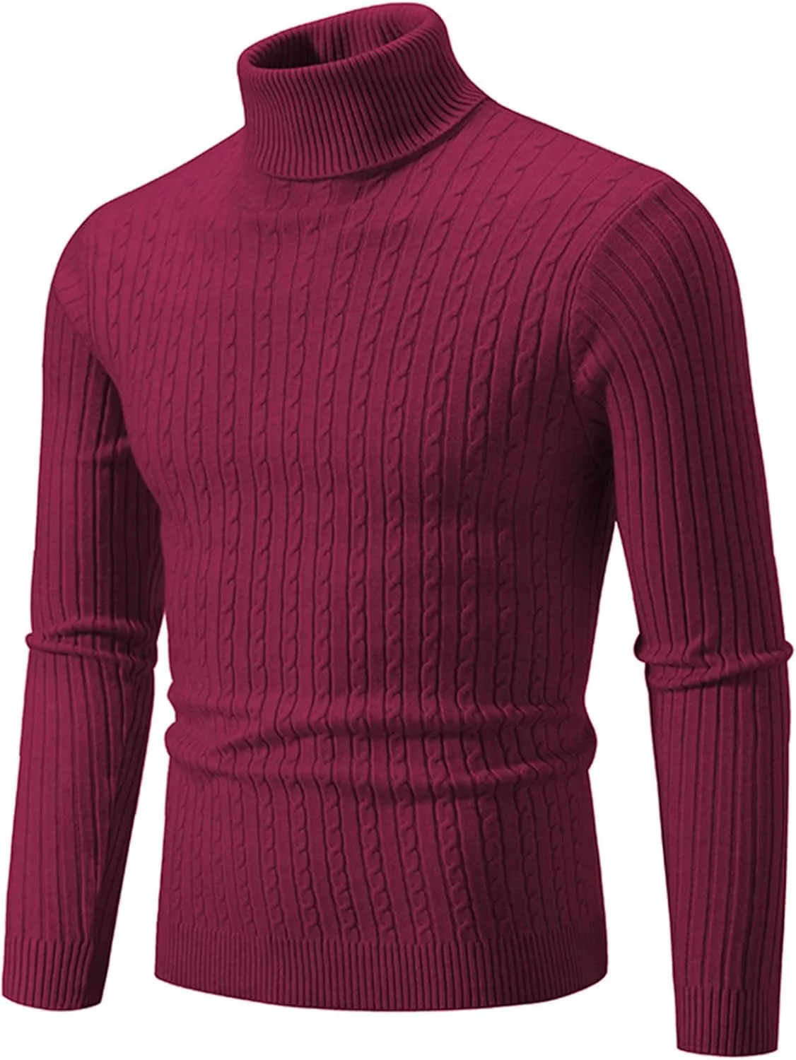 

Мужской свитер с длинным рукавом и воротником-стойкой, рифленый, 2026 Y2K