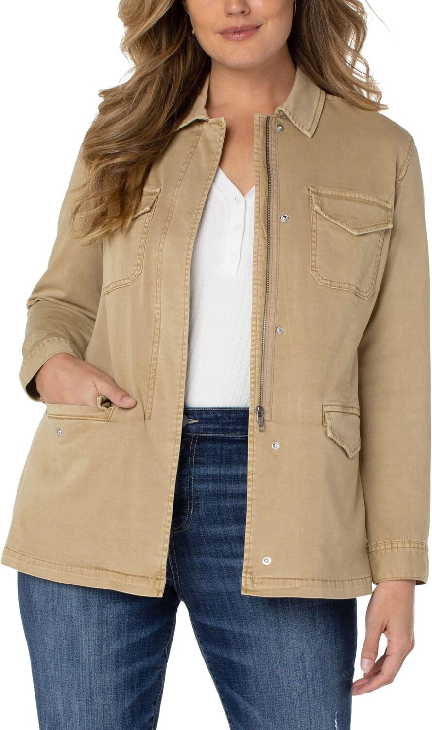 

Куртка Liverpool Los Angeles Long Sleeve Cargo Jacket 28.5", цвет Cornstalk