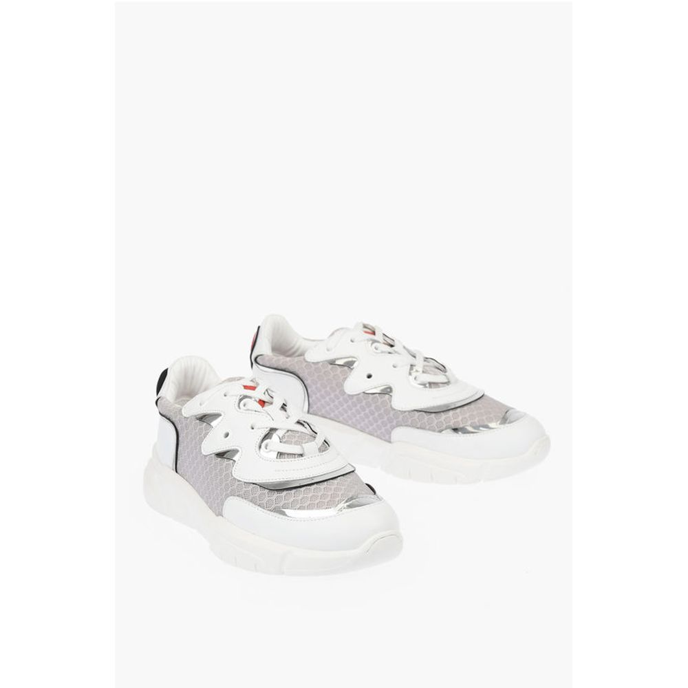 Кроссовки LOVE из кожи и ткани RUNNING35 с логотипом в виде сердца Moschino, White