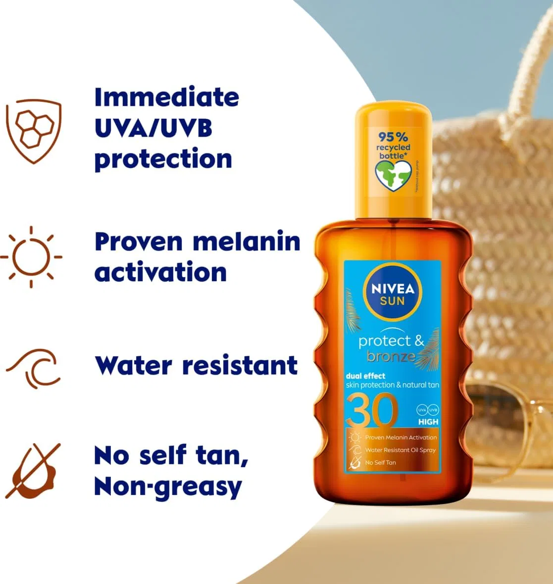 Солнцезащитное масло Nivea Sun Protect and Bronze SPF 30 200 мл — фото 2