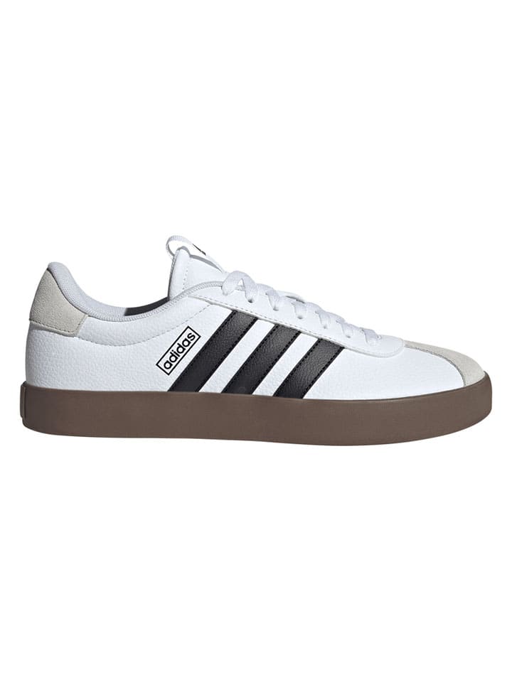 Adidas Кожаные кроссовки "Court 3.0" в бело-черно-бежевой расцветке — фото 2