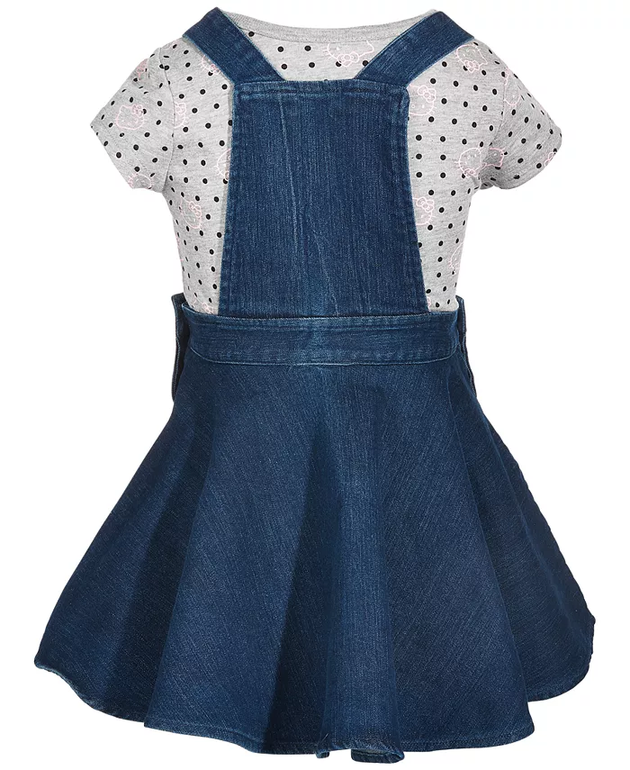 Комплект для девочек: джиговая юбка и футболка (2 предмета) Little Girls 2-Pc. Denim Skirtall & T-Shirt Set Hello Kitty, синий — фото 2
