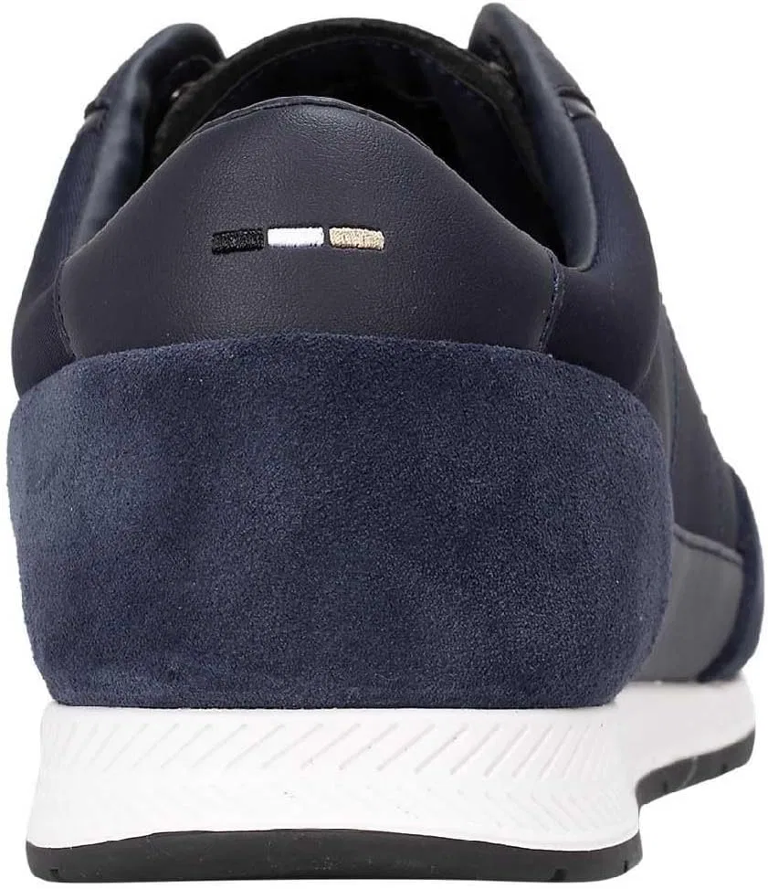 Мужские низкие кроссовки BOSS Nitan TXSD из замши и искусственной кожи, размер, Blue — фото 4