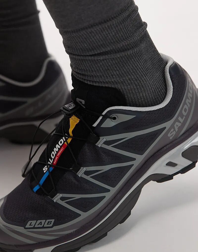 Кроссовки Salomon XT-6 в цвете «9 iron» и «сливовый» — фото 4