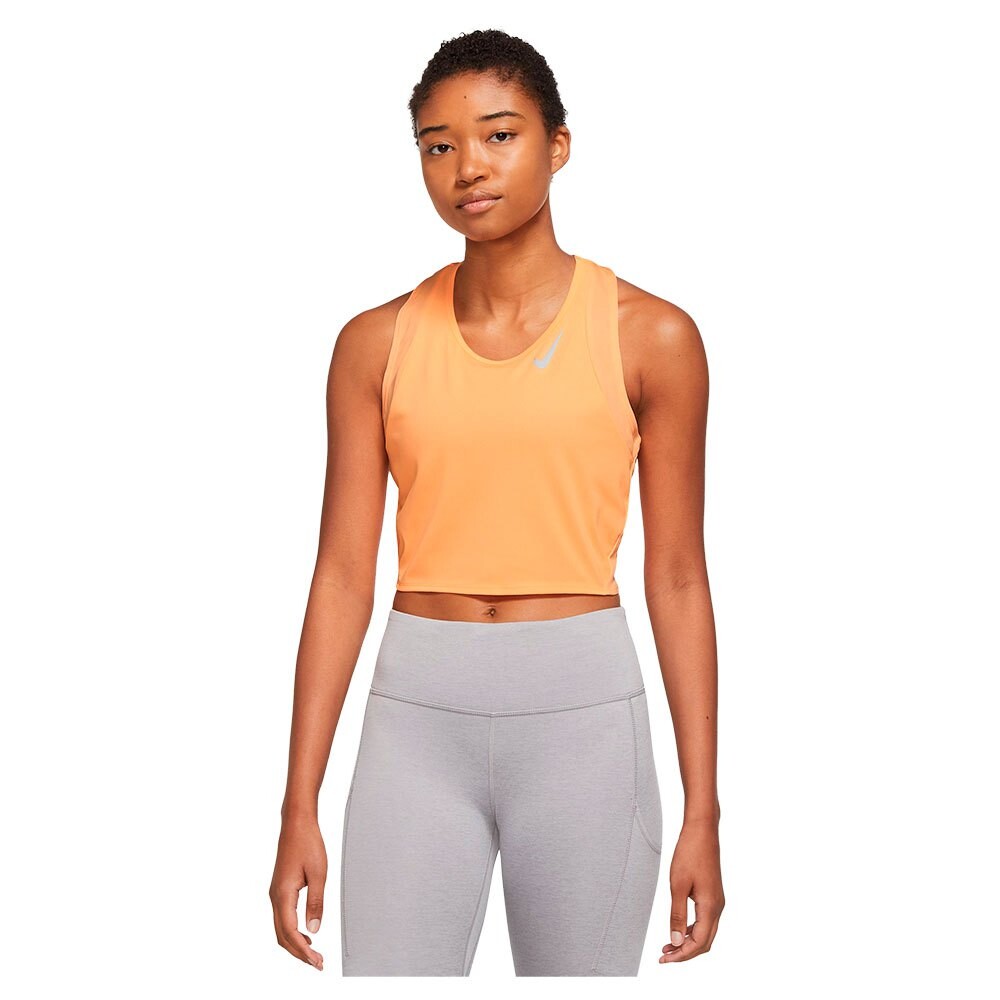 

Футболка без рукавов Nike Dri Fit Race Cropped, оранжевый