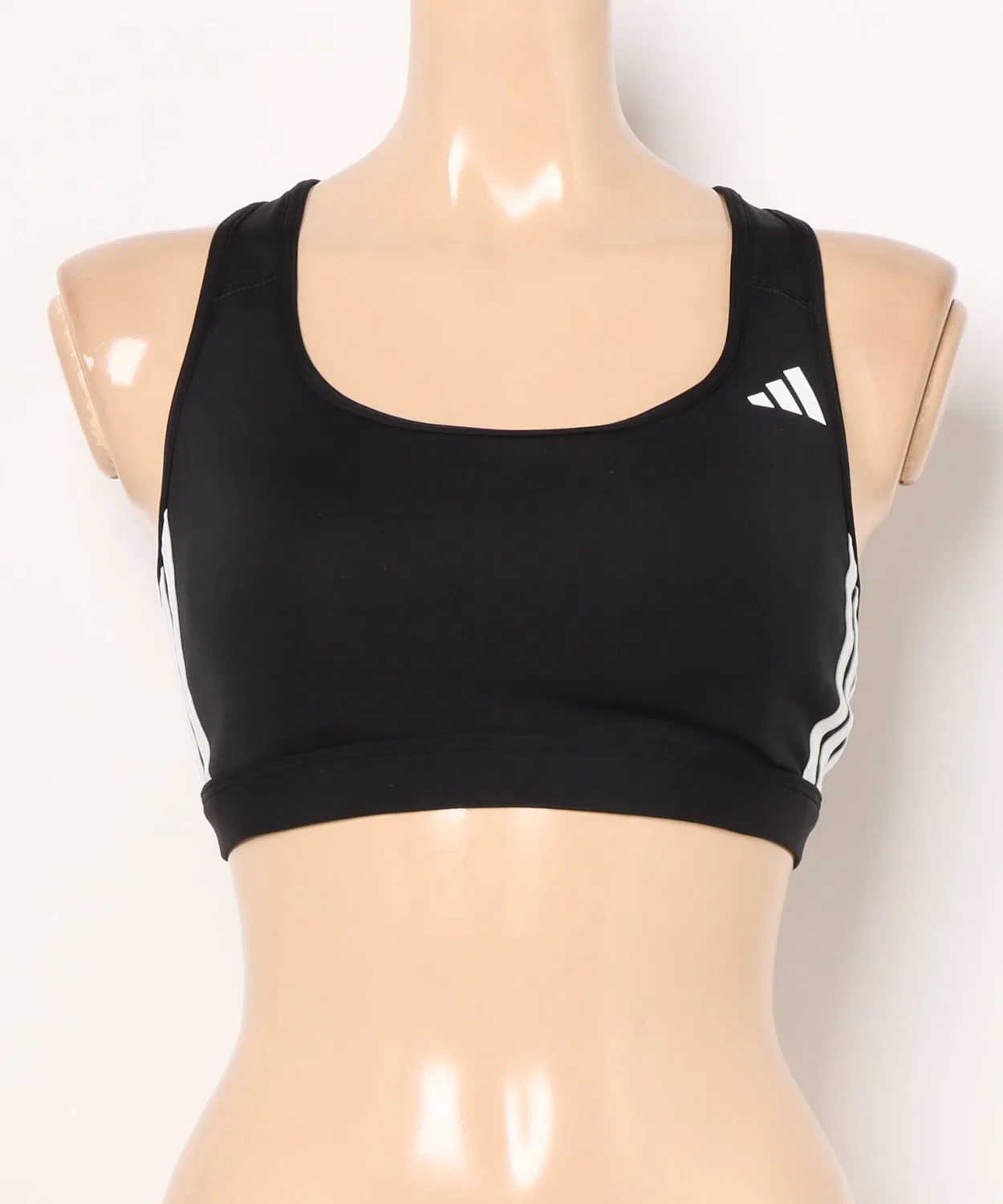 Спортивный бюстгальтер средней поддержки adidas Optimum Essentials 3-Stripes, черно-белый