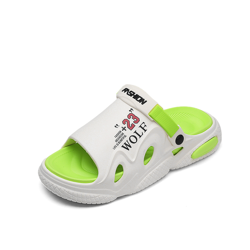 CariteSport Слайдеры унисекс бело-зеленые, цвет White Green — фото 2