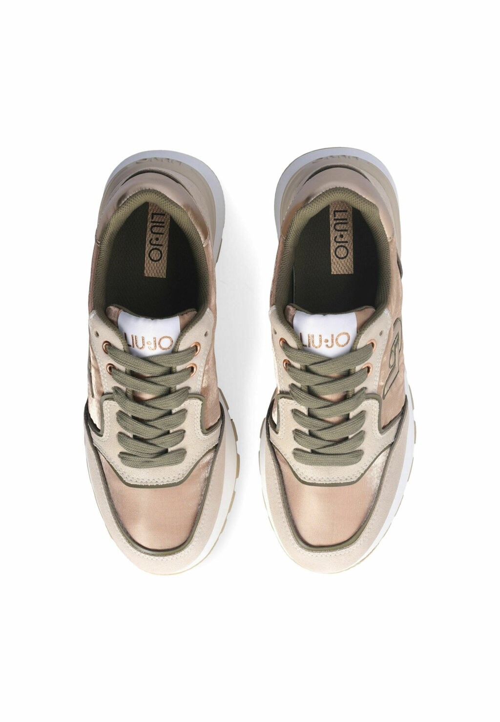 

Кроссовки на шнуровке SUEDE AND SHINY PLATFORM LIU JO, бежевый