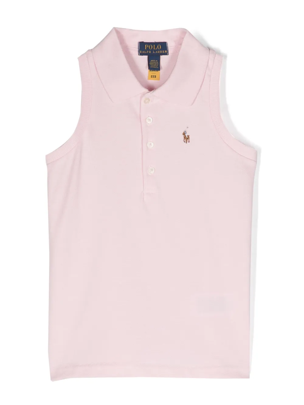 

Рубашка поло без рукавов с вышивкой Polo Pony POLO RALPH LAUREN KIDS, розовый
