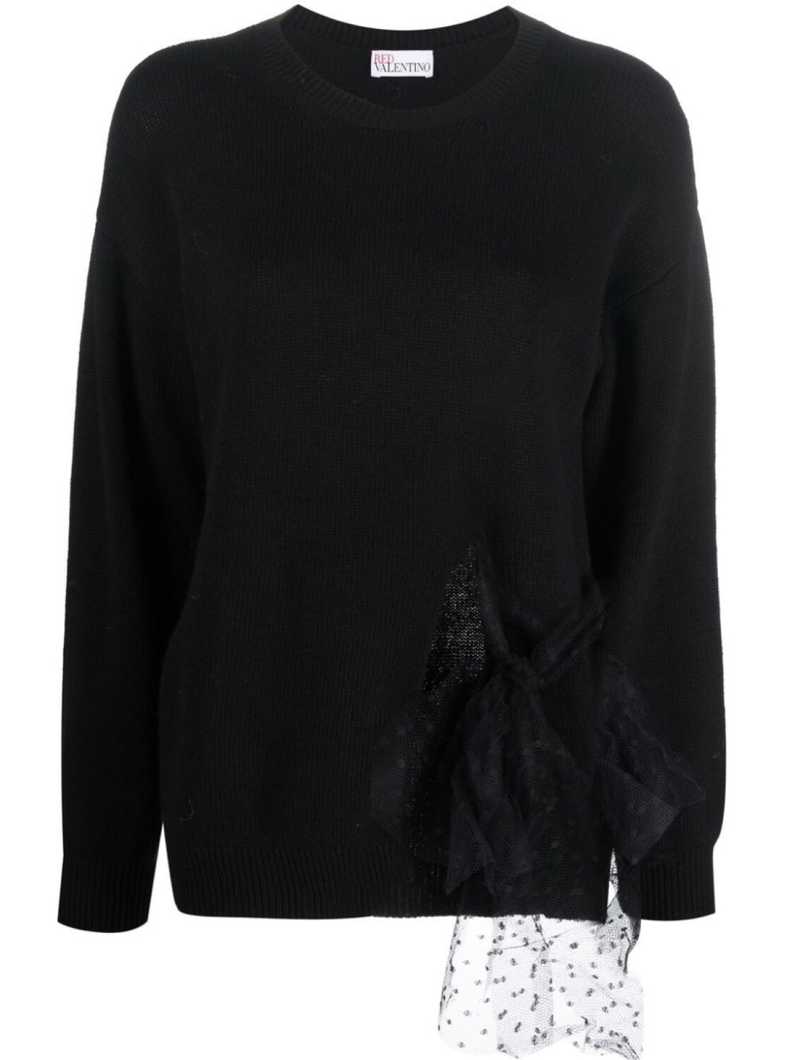 

RED Valentino джемпер с тюлем, черный