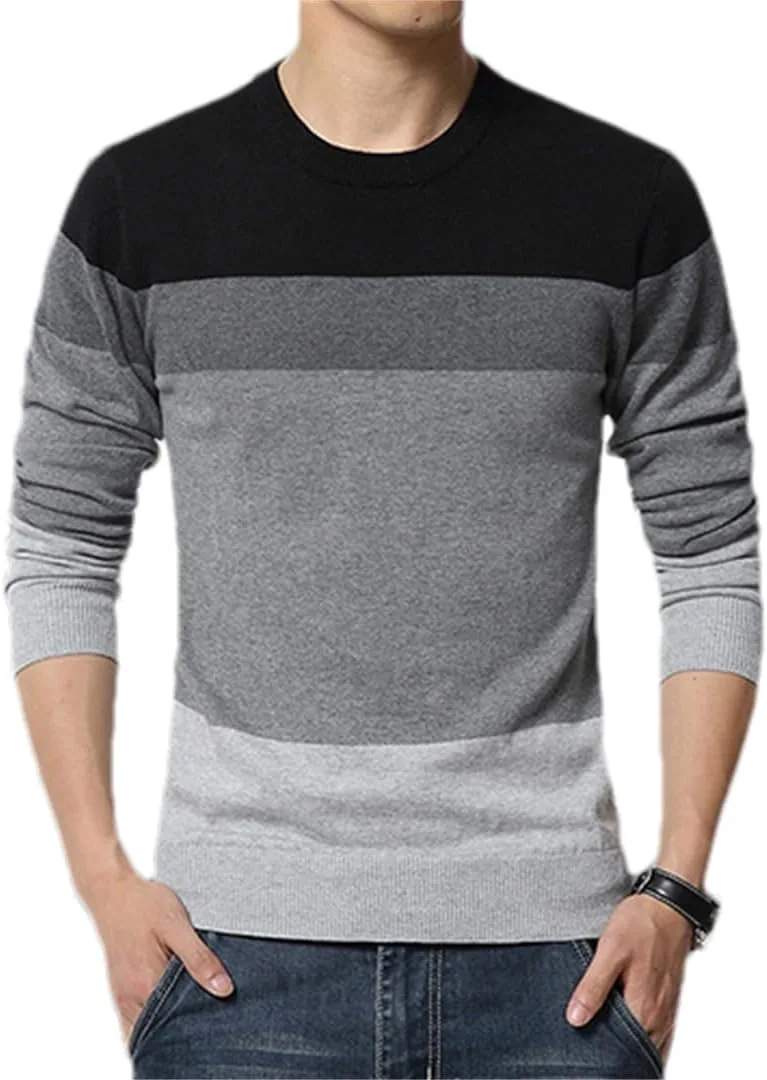 

Мужской свитер из 100% хлопка, полосатый, дизайнерский Alloaone