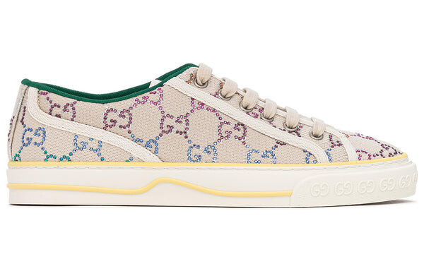 Кроссовки tennis 1977 low-top sneaker with crystals 'off white' Gucci, белый — фото 2