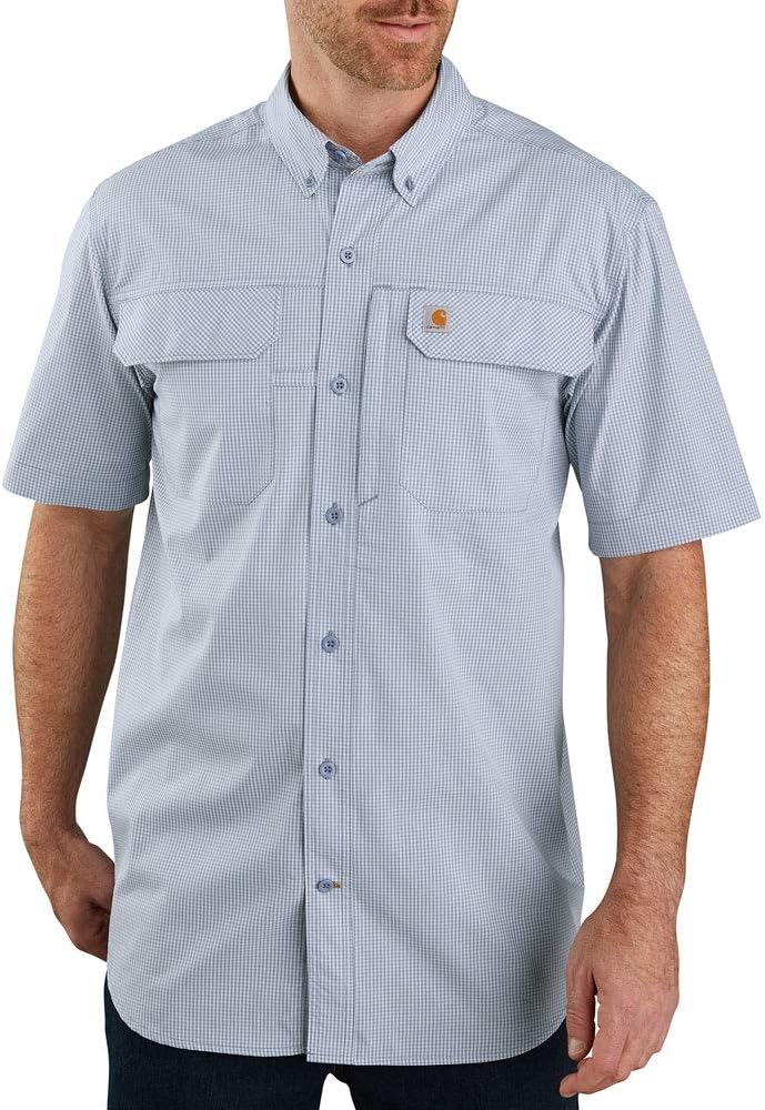 

Carhartt мужская рабочая рубашка с коротким рукавом Rugged Flex Rigby, Blue