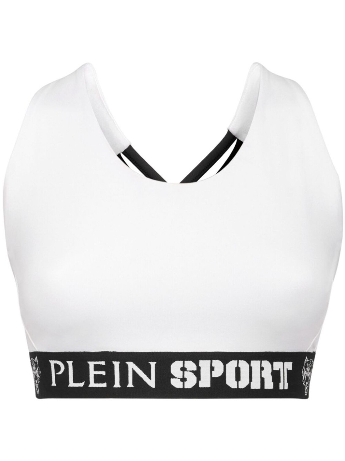 

Plein Sport спортивный бюстгальтер с логотипом, белый