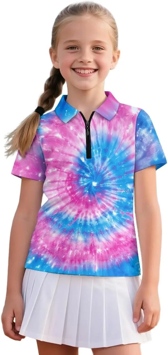 Детская футболка поло для гольфа Frymappies, Tie Dye