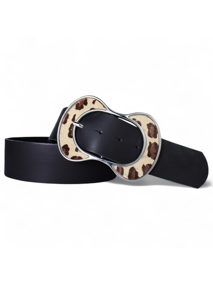 

FRONHOFER Женский пояс с леопардовым принтом, черный