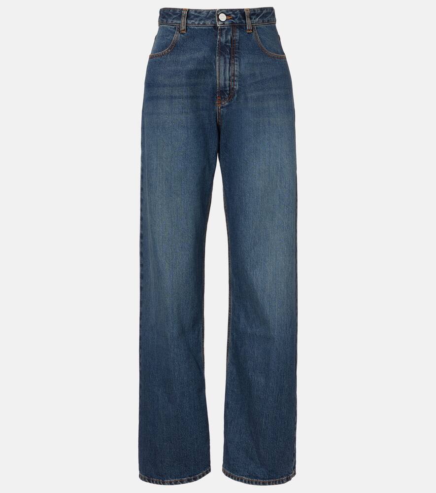 

Прямые джинсы с низкой посадкой Alaïa, Bleu Delave