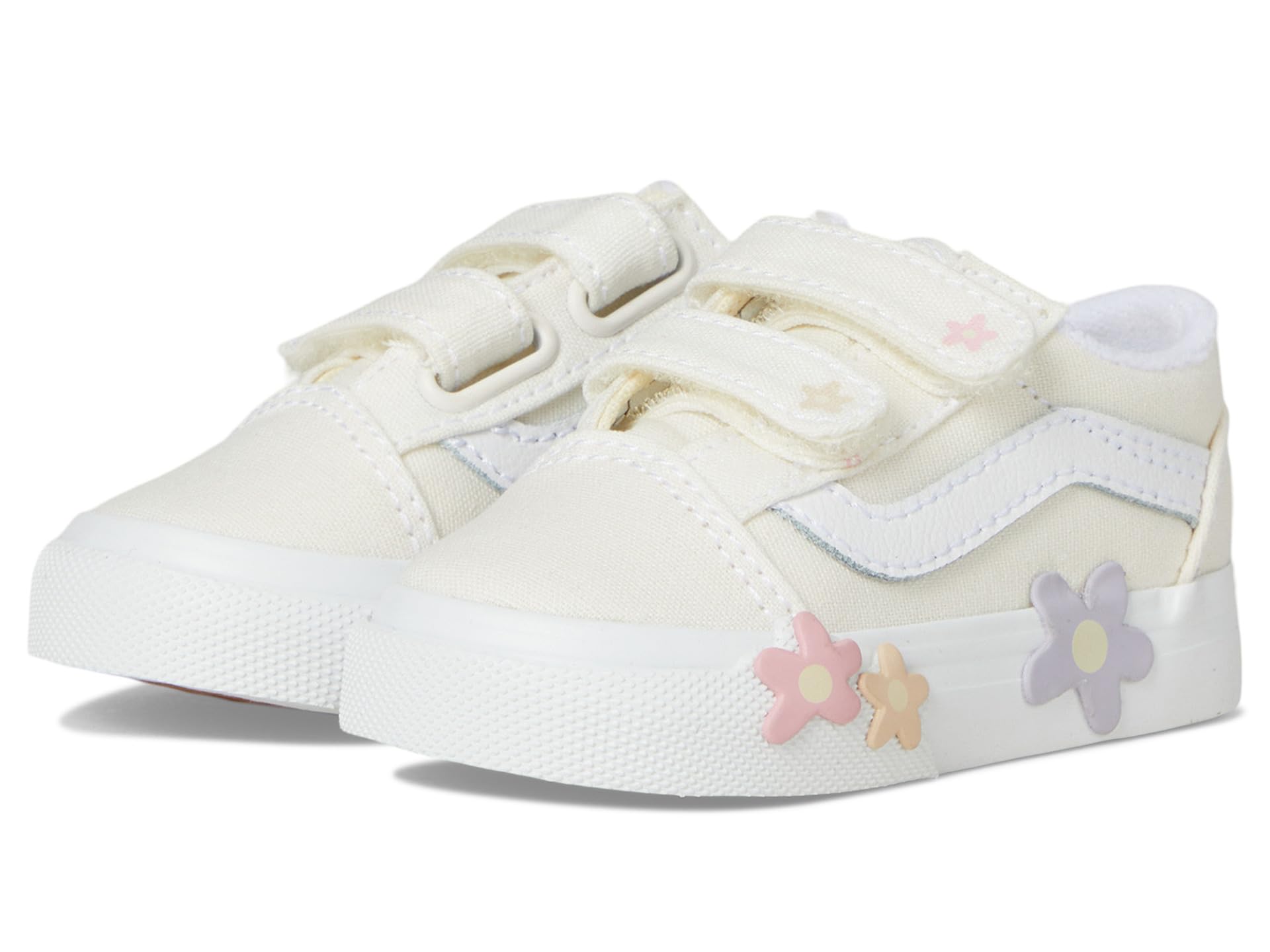 

Кроссовки Vans Kids Old Skool V Flower, цвет Star White