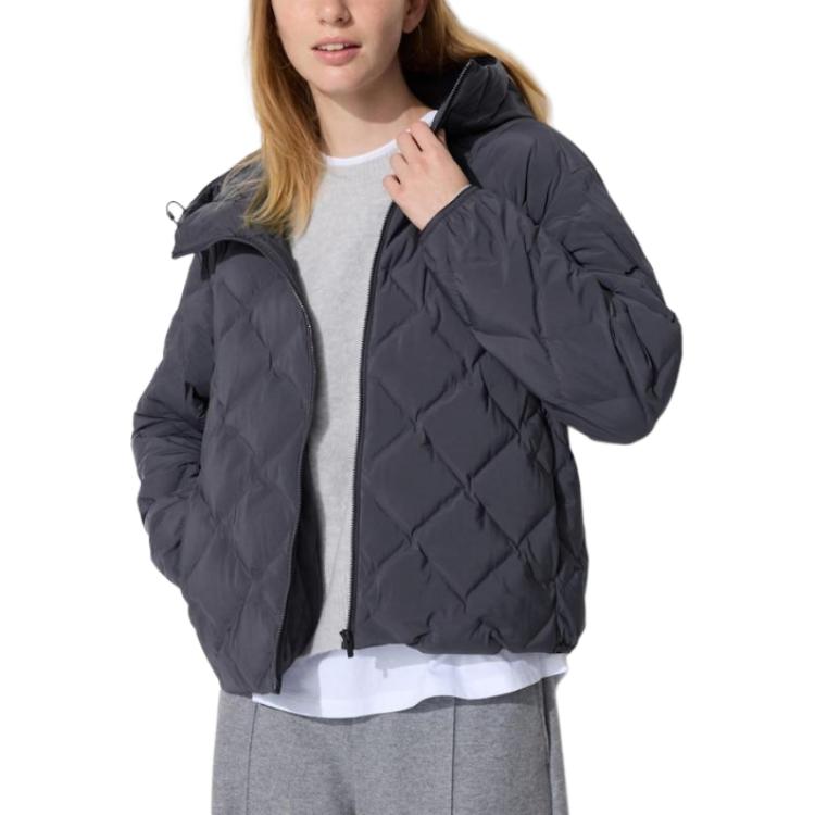 

UNIQLO Пуховик женский темно-серый, Dark Gray