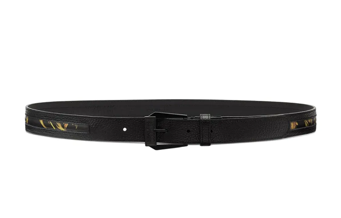 

VERSACE JEANS COUTURE Кожаный ремень Versace REGALIA BAROQUE с боковым принтом, Black