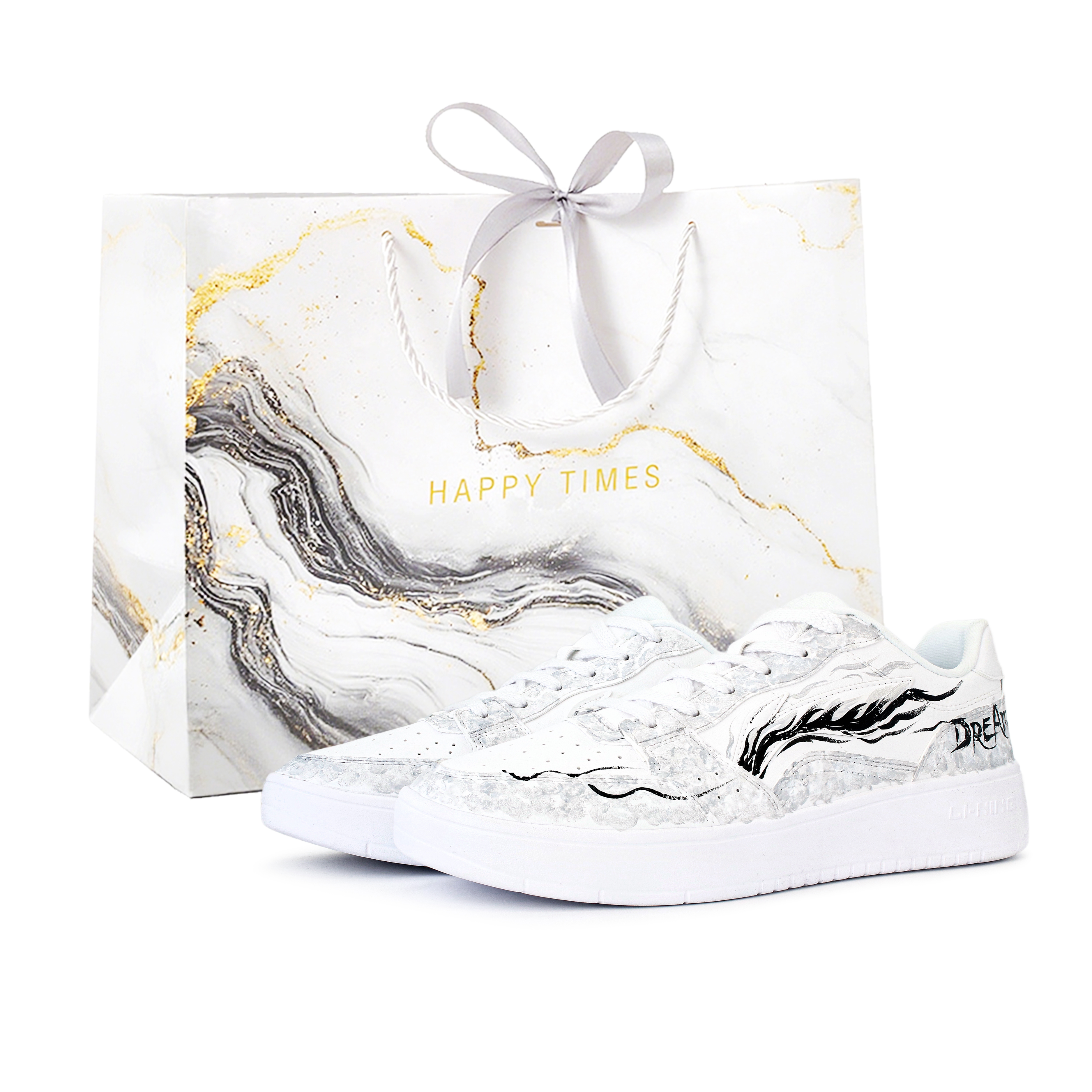 

LINING Кроссовки для скейтбординга Acer Truncatum с противоскользящей и износостойкой подошвой, мужские, серо-черные