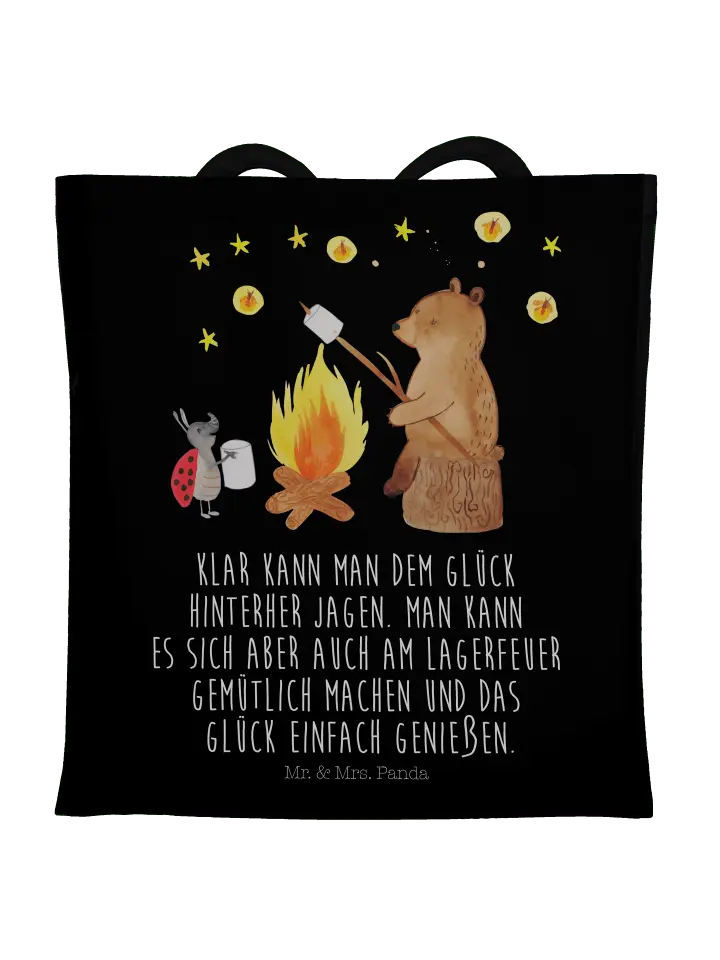 

Сумка для переноски Mr & Mrs Panda Bär & Marienkäfer Lagerfeuer, черный
