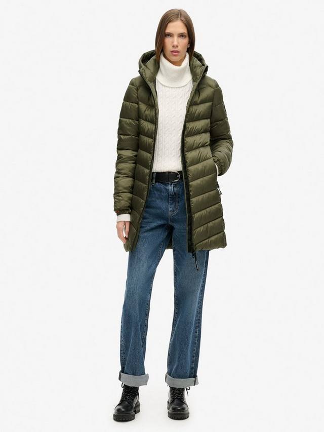 Мягкое пальто с капюшоном fuji средней длины Superdry, цвет Dusty Olive Green — фото 2